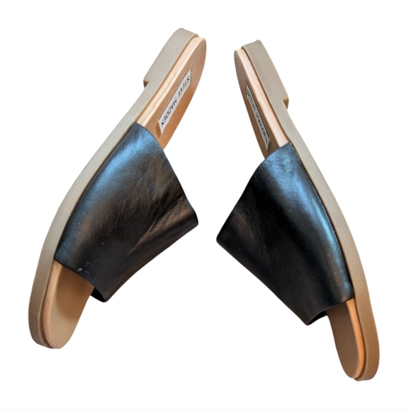 Steve Madden Karrlaa Slide Sandals Black Beige Leather Upper Flat Women's 6.5 - Picture 8 of 11